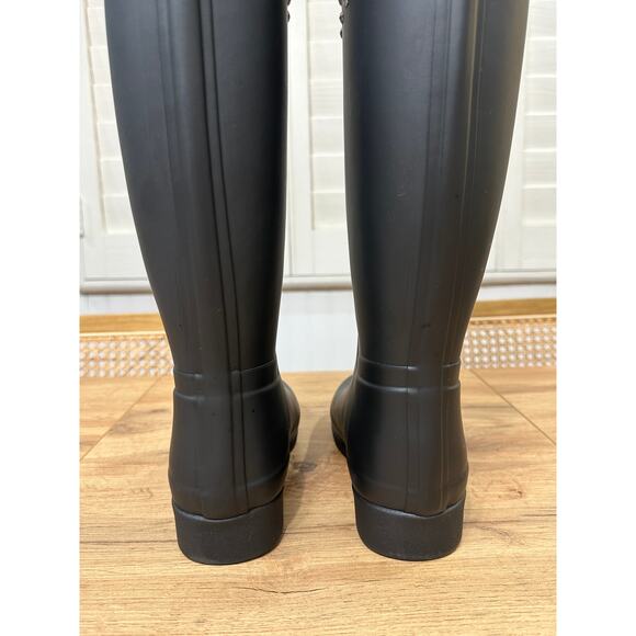 Hunter Womens Refined Tall Stud Cuff Boots Black Size 6 US 37 EU NWOB Rain Boots - Picture 12 of 15